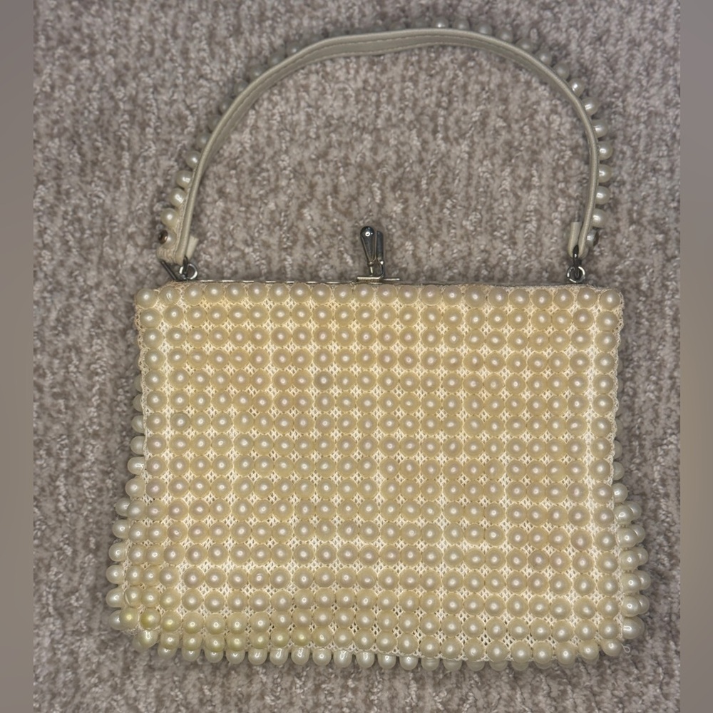 Vintage Mid-Century Pearl Beaded Purse